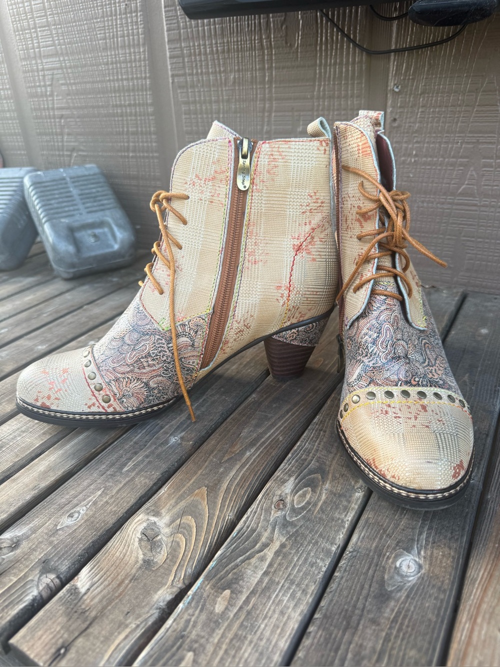 L’Artiste by Spring Step Leather Multi Print Boot Size 9 (40EU) - Picture 2 of 15